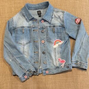 Deux par Deux Blue Denim Jacket with Colorful Patches